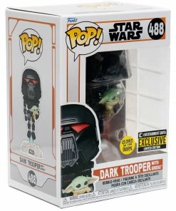 K-Dog & Fish Funko POP! Exclusives STAR WARS: THE MANDALORIAN - DARK TROOPER WITH GROGU (GLOW) EXCLUSIVE