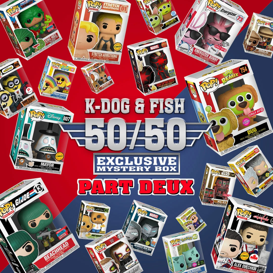 K-DOG & FISH: 50/50 EXCLUSIVE MYSTERY BOX ~ PART DEUX! (SOLD OUT) Mystery Boxes! 1 K-DOG & FISH: 50/50 EXCLUSIVE MYSTERY BOX ~ PART DEUX! (SOLD OUT) Mystery Boxes!