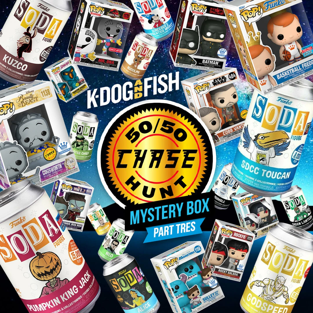 K-DOG & FISH - 50/50 CHASE HUNT: PART TRES - MYSTERY BOX! (SOLD OUT) 1 K-DOG & FISH - 50/50 CHASE HUNT: PART TRES - MYSTERY BOX! (SOLD OUT)