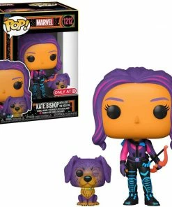 K-Dog & Fish MARVEL: HAWKEYE SERIES - KATE BISHOP WITH LUCKY (BLACK LIGHT) EXCLUSIVE Funko POP! Exclusives